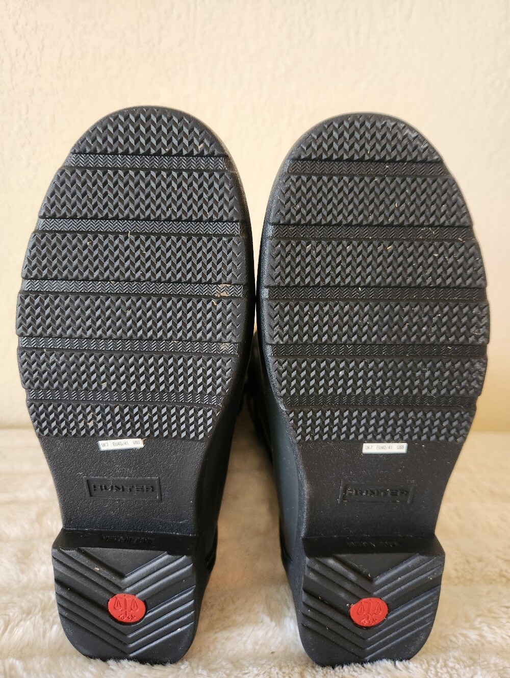 Hunter Refined Slim Fit Contrast Short Black Rain Boots Women's Size 9 - Picture 7 of 10